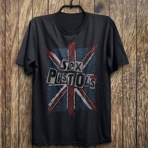 Sex Pistols Official Union Jack Words Graphic T-Shirt